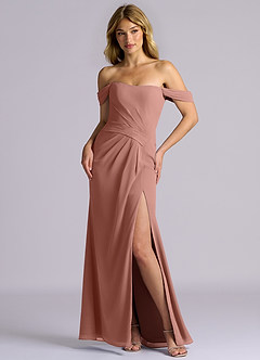 Azazie Heidi Final Sale Cedar Rose Mermaid Corset Chiffon Dress image3