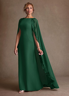 Azazie Artemisia Klänningar till brudens mor Klä Tubklänning i Chiffong Spets Mörkgrön image4