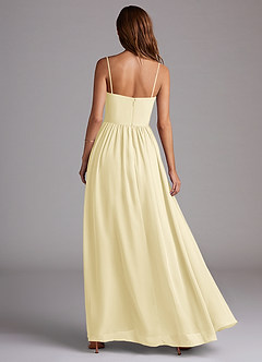Azazie Calianna Bridesmaid Dresses Lemon Sorbet A-Line Off the Shoulder Chiffon Convertible Dress image5
