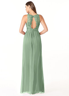 Azazie Luz Abiti da Damigella Abito A-Line in Chiffon Pizzo Matcha image2