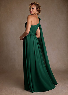 Azazie Lancaster Mother of the Bride Dresses Emerald A-Line One Shoulder Chiffon Dress image2