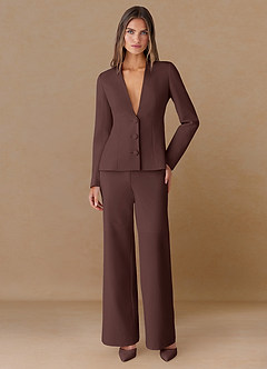 front Elara Expresado Blazer a medida de tejido refinado