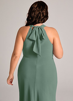 Azazie Doretta Bridesmaid Dresses Eucalyptus Mermaid Pleated Chiffon Dress image12