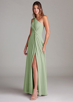 Azazie Brooke Bridesmaid Dresses Dusty Sage A-Line One Shoulder Chiffon Dress image5