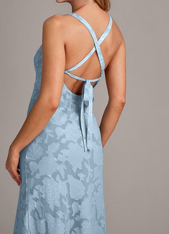 Azazie Aliza Bridesmaid Dresses Sky Blue A-Line Floral Burnout Dress image6