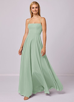 Barbie ♥ Azazie Brautjungfernkleider A-Linie Chiffon Kleid Agave image1