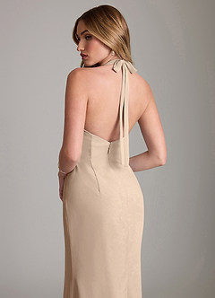 Azazie Valerie Bridesmaid Dresses Taupe Mermaid Pleated Chiffon Dress image6