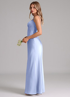 Azazie Suttona Bridesmaid Dresses Ice A-Line Pleated Stretch Satin Dress image5