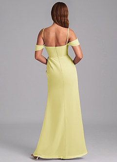 Azazie Johana Bridesmaid Dresses Lemon Sorbet Mermaid Off the Shoulder Chiffon Convertible Dress image2