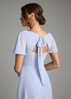 Azazie Kimber Bridesmaid Dresses Ice A-Line Flounce Sleeve Chiffon Dress image8