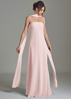 Azazie Ilana 신부 들러리 드레스 A라인 스트랩리스 쉬폰 바닥 길이 드레스 image1