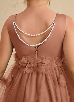 Azazie Lux Flower Girl Dresses Bronzer A-Line Beaded Tulle Dress image6