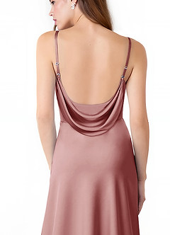 Azazie Alaija Bridesmaid Dresses Dusty Rose Mermaid Side Slit Stretch Satin Dress image6