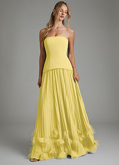 Azazie Alex Bridesmaid Dresses Canary A-Line Corset Chiffon Dress image5