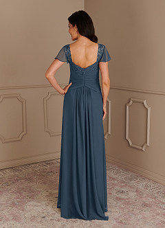 Azazie Gwenyth Mother of the Bride Dresses Neptune A-Line Lace Chiffon Dress image8