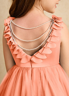 Azazie Lorita Flower Girl Dresses Sunset A-Line Beaded Tulle Dress image8