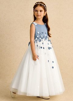 Azazie Eleni Sukienki dla dziewczynek sypiących kwiaty Suknia balowa Ukłon Tiul Długość kostki Sukienka image6