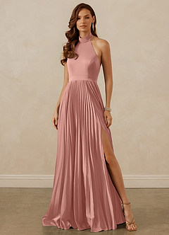 Christian Siriano Bridal for Azazie 1007 Bridesmaid Dresses Rosette A-Line Pleated Stretch Satin Dress image1