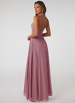 Azazie Tessie Bridesmaid Dresses Vintage Mauve A-Line V-Neck Pleated Chiffon Dress image2