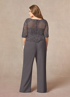 Azazie Florida Mother of the Bride Dresses Steel Grey Jumpsuit/Pantsuit Sequins Chiffon Dress image19