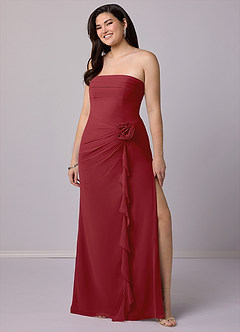 Barbie ♥ Azazie Bridesmaid Dresses Pomegranate Sheath Strapless Chiffon Convertible Dress image10