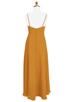 Azazie Naeem Junior Butterscotch A-Line Ruched Chiffon Dress image5