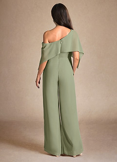 Azazie Halima Mère de la mariée Robes Robe Combinaison/Tailleur Pantalon en Mousseline de soie Fente Latérale Pistache image3