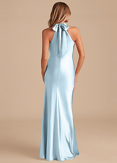 Azazie Doretta Robes de demoiselle d'honneur Robe Sirène en Satiné métallisé Arc Bleu Ciel image6