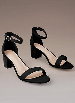 front One-Strap Buckle Block Heel Sandals