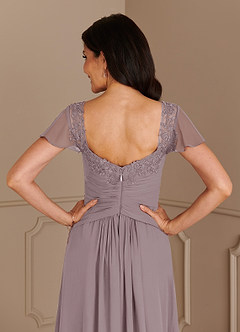 Azazie Gwenyth Mother of the Bride Dresses Dusk A-Line Lace Chiffon Dress image7