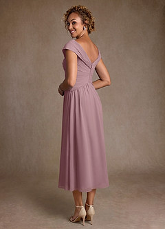 Azazie Mirta Suknie dla Matki Panny Młodej Linia A Pofałdowany Kwiatowe wypalenie Długość herbaty Sukienka image2