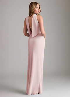 Azazie Lusinda Vestidos de madrinha de casamento Vestido Rosa Corado de Chiffon de sereia com Fora do ombro image6