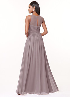 Azazie Nina Bridesmaid Dresses Dusk A-Line Pleated Chiffon Dress image2