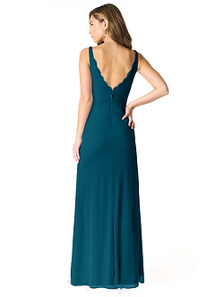 Azazie Verami Bridesmaid Dresses Ink Blue Mermaid Lace Mesh Dress image2