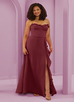 Barbie ♥ Azazie Bridesmaid Dresses Merlot A-Line Sweetheart Neckline Chiffon Dress image10
