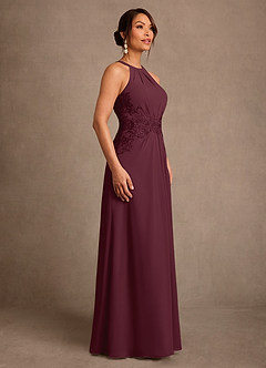 Azazie Georgie Mother of the Bride Dresses Cabernet A-Line Lace Chiffon Dress image2