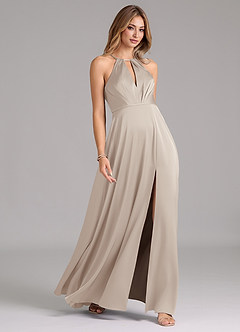 Azazie Evalleen Bridesmaid Dresses Frost A-Line Pleated Stretch Satin Dress image5