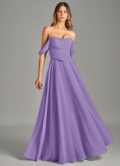 Azazie Chelsey Vestidos de damas de honor Vestido de Tahití de Gasa de Corte en A Convertible con Vestidos sin tirantes image1