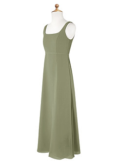 Azazie Renee Junior Pistachio A-Line Side Slit Chiffon Dress image7