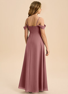 Azazie Anselie Junior A-Linie Schulterfrei Chiffon Kleid Wüstenrose image2