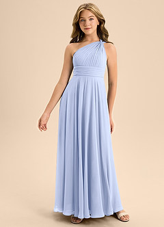 Azazie Charlize Junior A-Linie Plissee Chiffon Kleid Eis image3