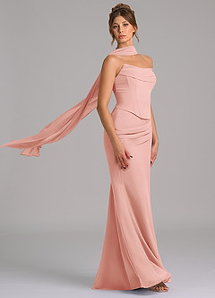 Azazie Sorrel Bridesmaid Dresses Rosette Mermaid Corset Chiffon Dress image3