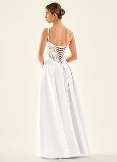 Nimbus White Cutout Corset Satin Prom Dress image2
