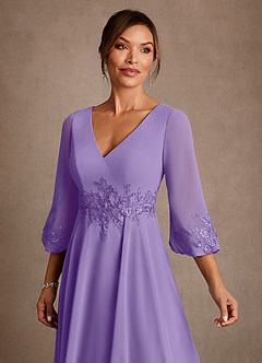 Azazie Ana Klänningar till brudens mor Klä A-Line i Chiffong Spets Tahiti image5