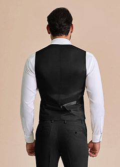 front William Black Comfort Blend Suit Vest