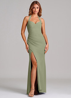 Azazie Emeria Suknie dla druhen Syrena Dekolt w kształcie serca Szyfon Do ziemi Sukienka image3