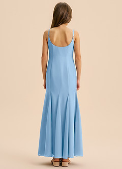 Azazie Evey Junior Powder Blue Mermaid Pleated Chiffon Dress image2
