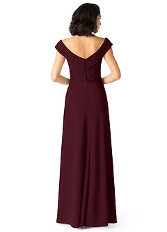 Azazie Evita Jurken voor bruidsmeisjes Jurk van Stretch crêpe met A-Lijn Off the Shoulder Cabernet image2