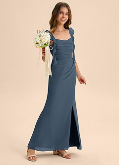 Azazie Jessamine Junior Neptune Mermaid Sweetheart Neckline Chiffon Dress image4