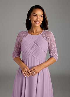 Azazie Dorothea Mother of the Bride Dresses Wisteria A-Line Scoop lace Chiffon Dress image4